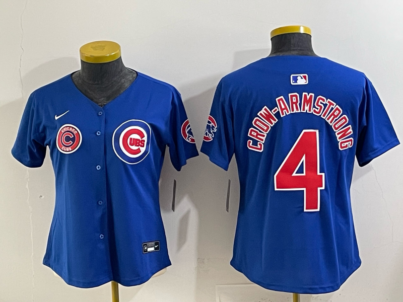 Youth Chicago Cubs #4 Crow-Armstrong Blue Nike MLB 2025 Jersey 003->youth mlb jersey->Youth Jersey